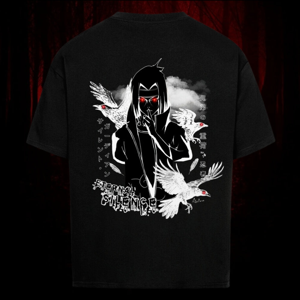 Anilara Itachi Silence Tshirt Mockup Naruto Anime Clothing