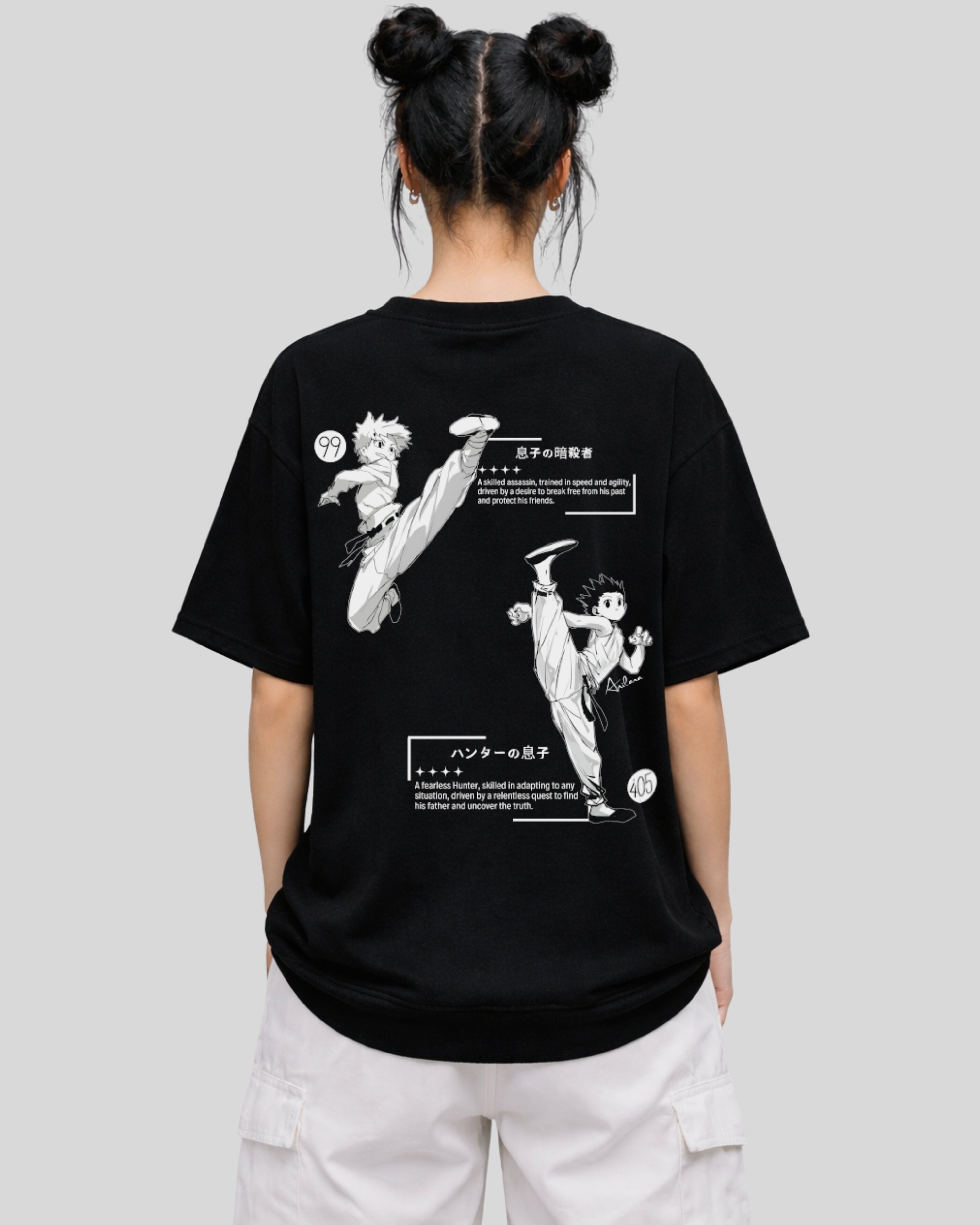 Anilara Gon Killua T-Shirt HunterxHunter Anime Clothes