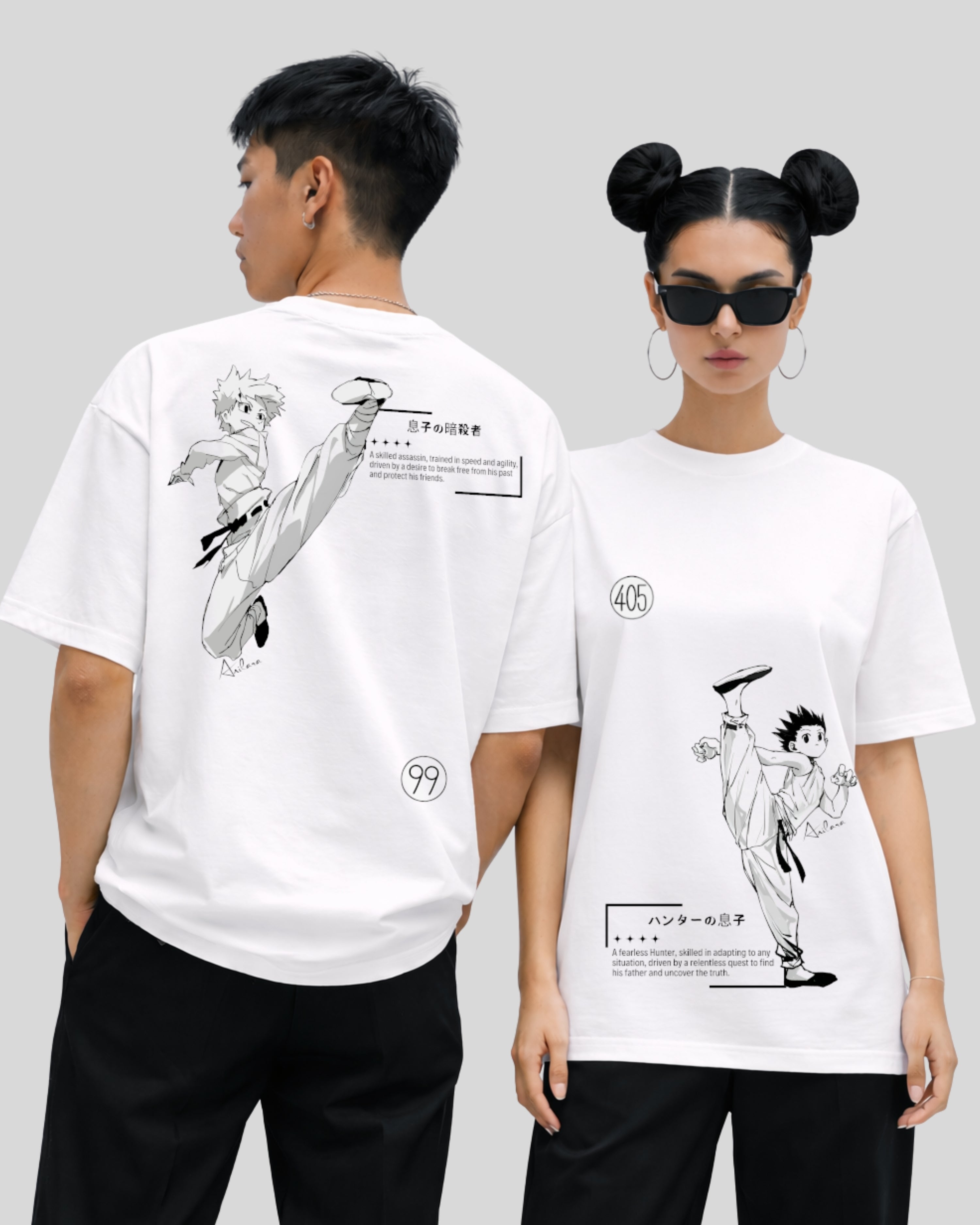 Anilara Gon Killua T-Shirt HunterxHunter Anime Clothes