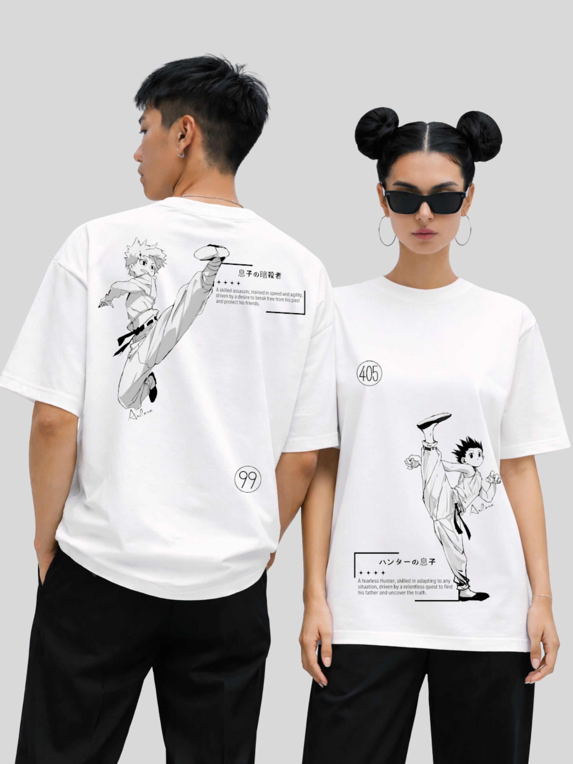 Anilara Gon Killua T-Shirt HunterxHunter Anime Clothes