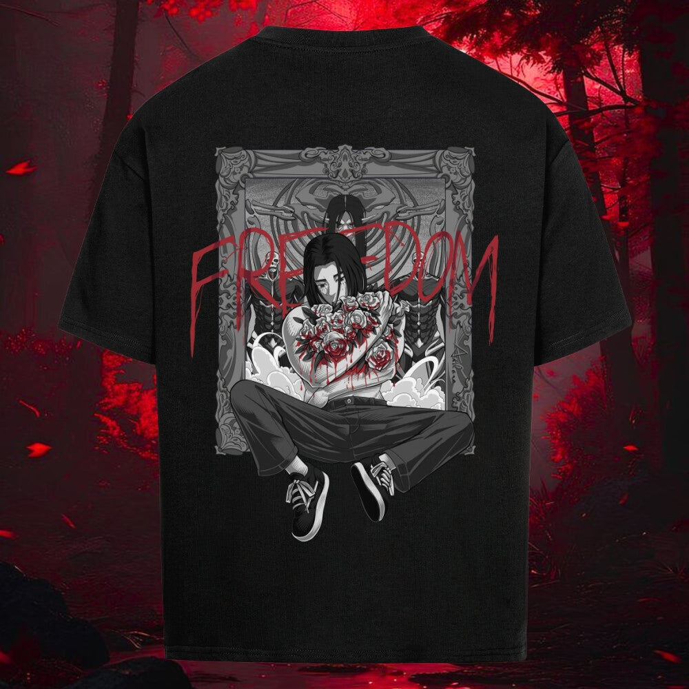 Anilara Eren Yeager Tshirt Attack on Titan Anime Clothing