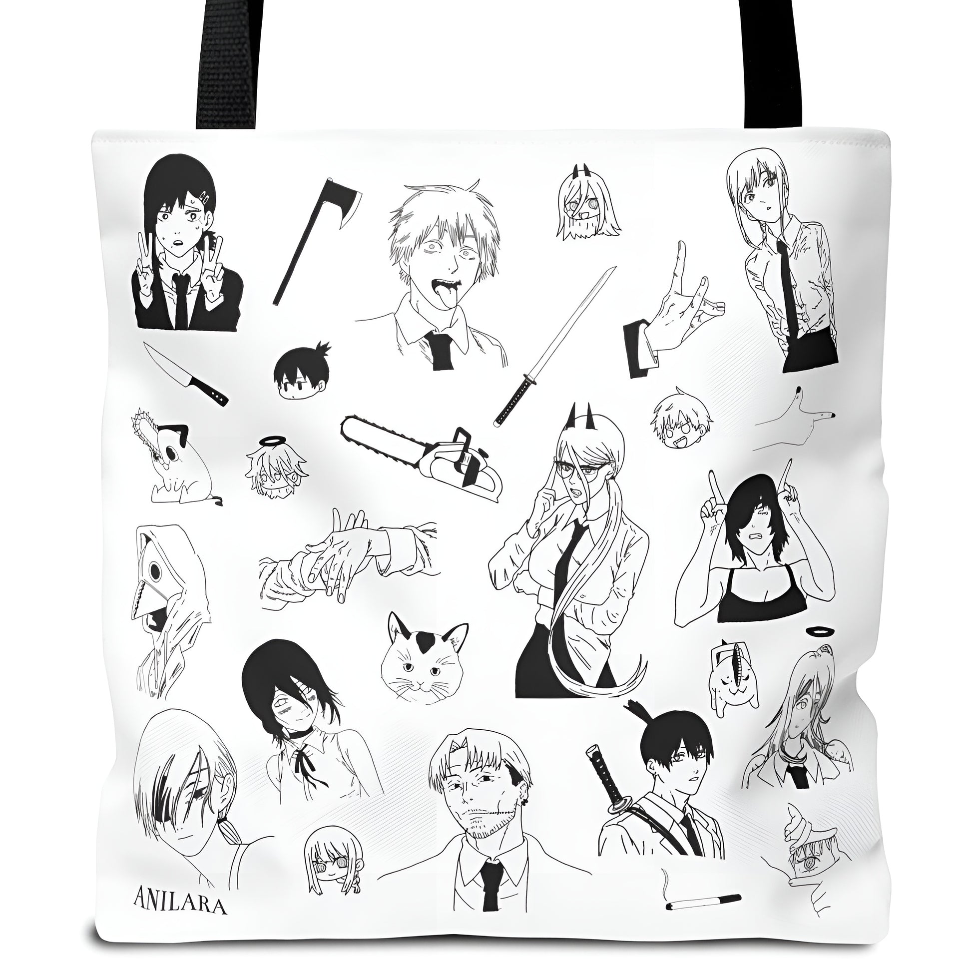 Anilara Chainsawman Tote Bag Anime Clothing