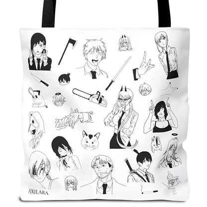 Anilara Chainsawman Tote Bag Anime Clothing